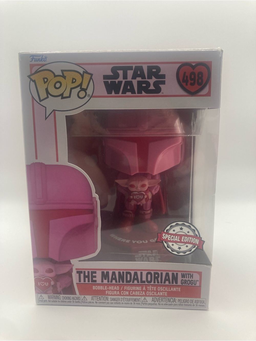 Funko Pop Star Wars The Mandalorian with Grogu 498 Valentine Special Edition